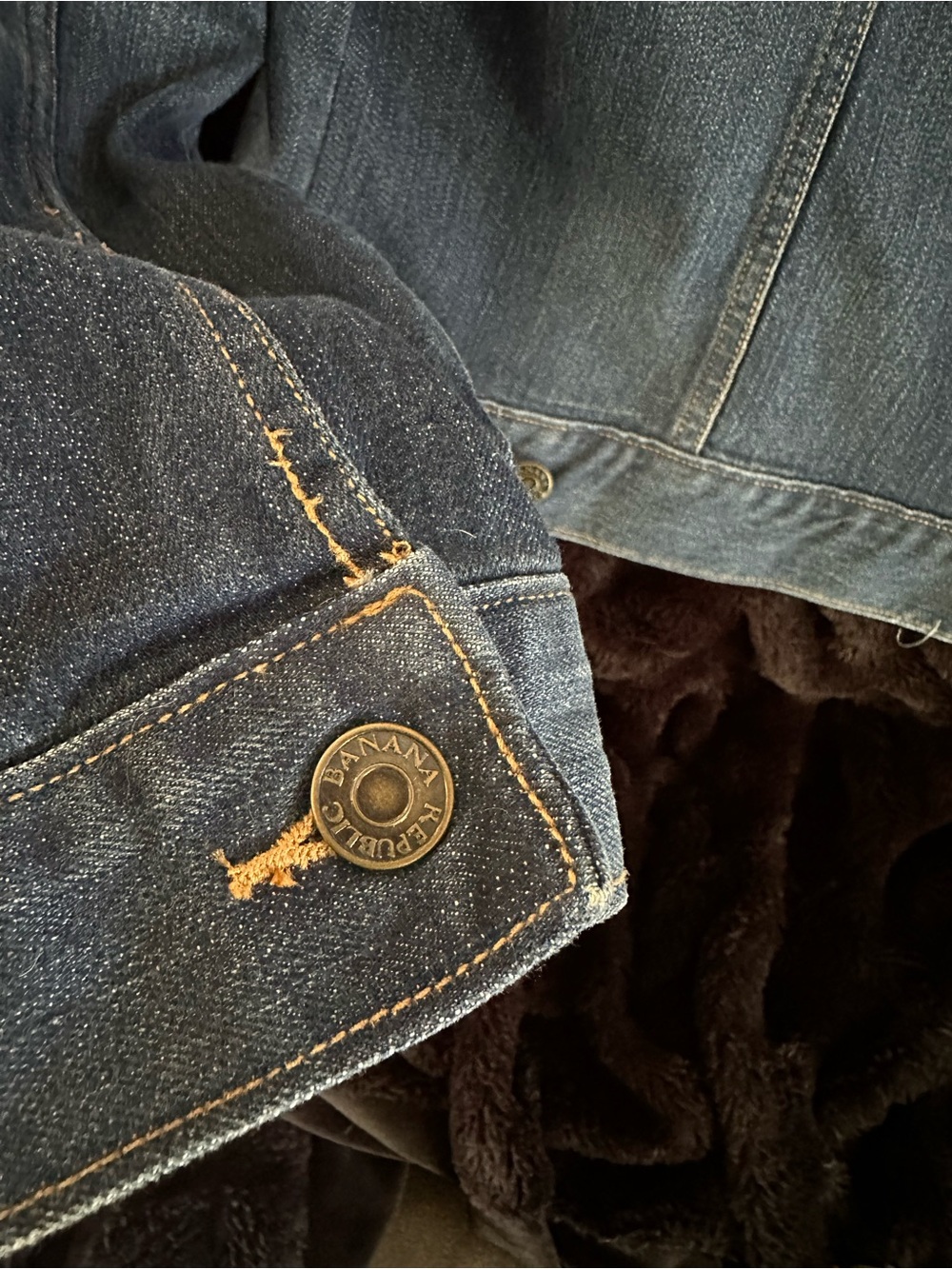 Banana Republic Dark Blue Denim Jean Jacket ** read description ** - Picture 9 of 11